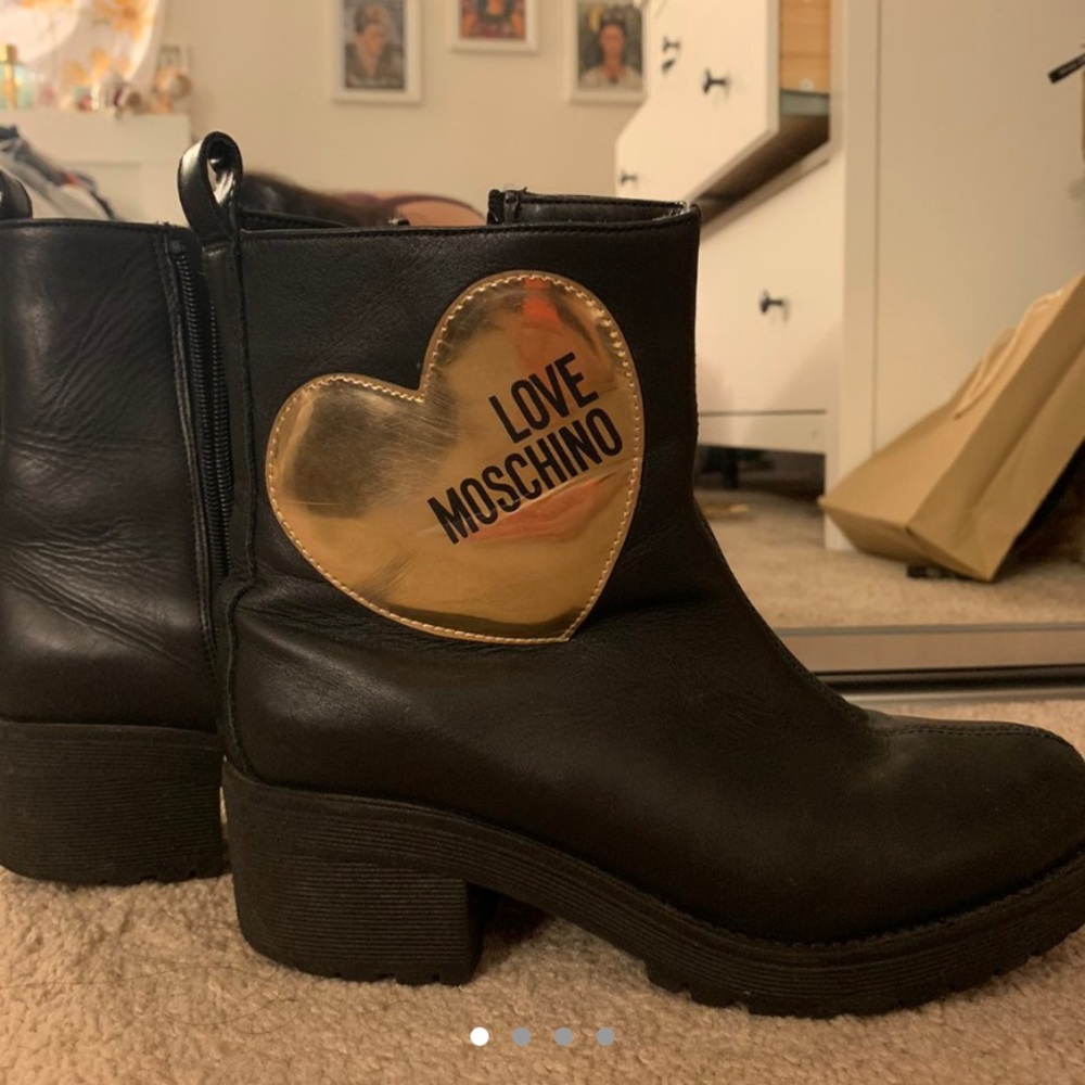 Love Moschino Heart Applique Platform Bootie